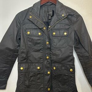 J. Crew Women's Utility Jacket in Black with Gold Buttons